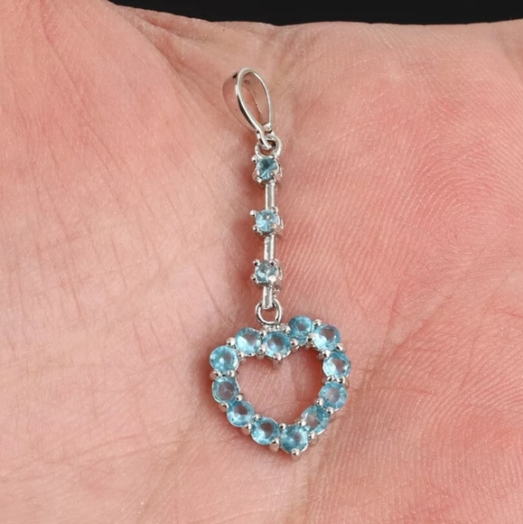 Kharma by Avelon Jewelry - Aquamarine sterling silver heart pendant